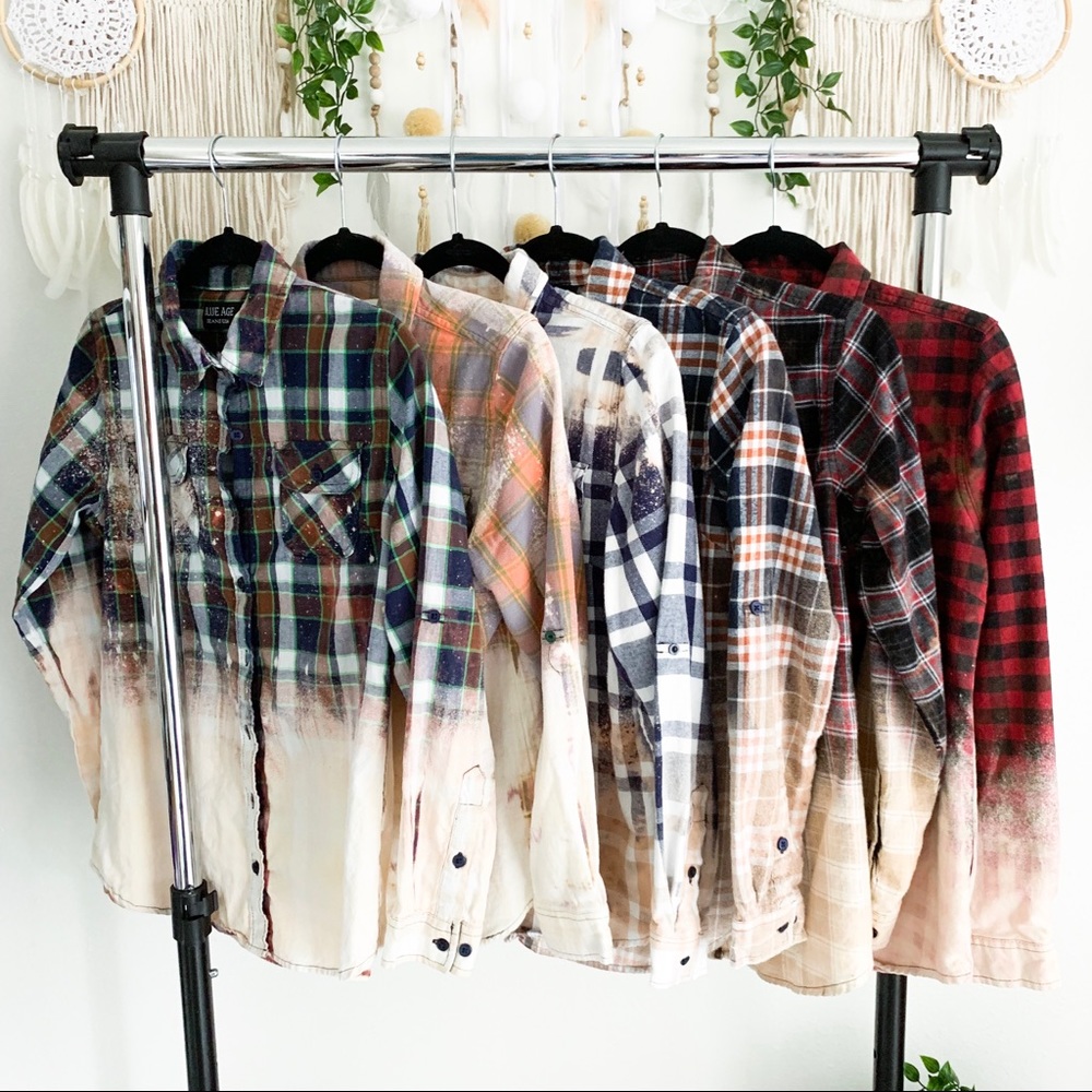 Red & Black Bleached Flannel - Picture 3 of 5